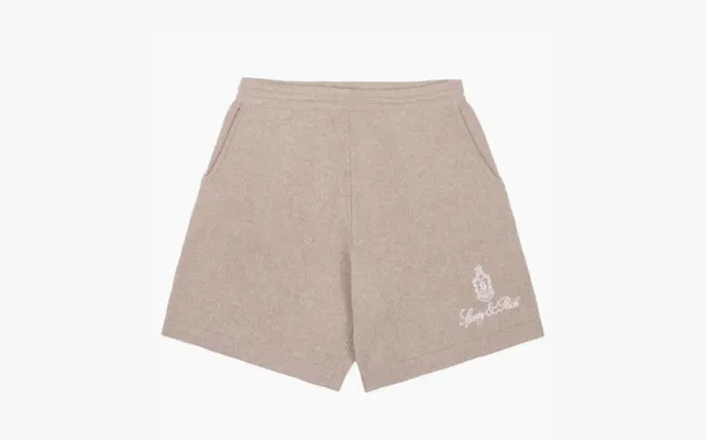 Одежда Sporty & Rich Vendome logo-embroidered Cashmere Shorts «Beige» bezhevye