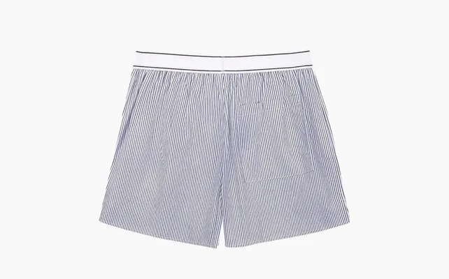 Одежда Sporty & Rich Serif Logo Boxer Shorts «White/Navy» sinie