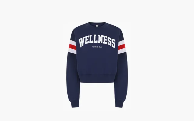 Одежда Sporty & Rich Slogan-print Sweatshirt «Marine Blue» sinie