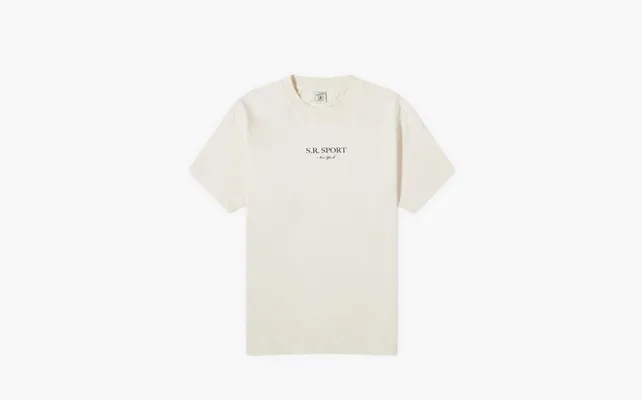 Одежда Sporty & Rich Logo print T-shirt «Cream» kremovye