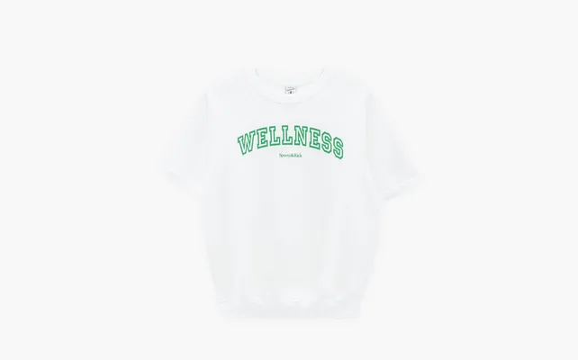 Одежда Sporty & Rich Wellness IVY (outline) Short Sleeve Crewneck SS24 «White» belye