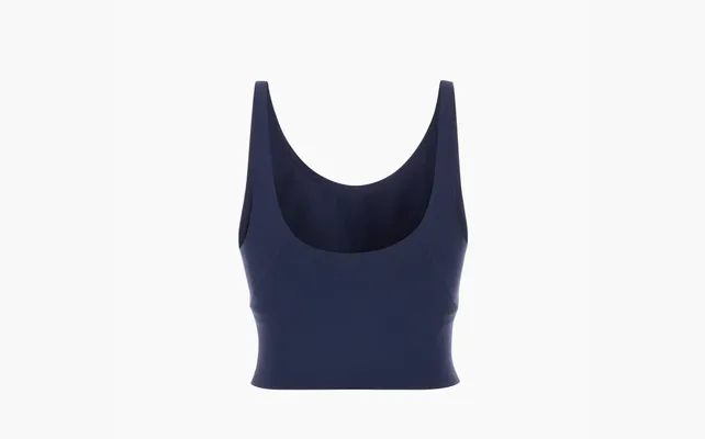 Одежда Sporty & Rich Logo-print Cotton Cropped Top «Dark Blue» sinie