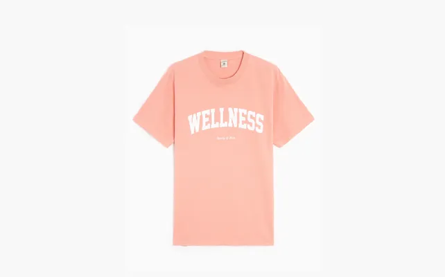 Одежда Sporty & Rich Straight hem cotton crew-neck t-shirt «Pink» rozovye