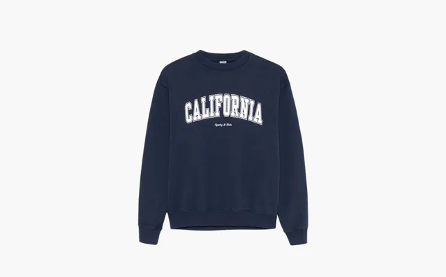 Одежда Sporty & Rich California Crewneck Sweatshirt «Marine Blue» sinie