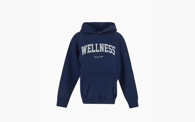 Одежда Sporty & Rich Welness Cotton Hoodie «Blue» sinie