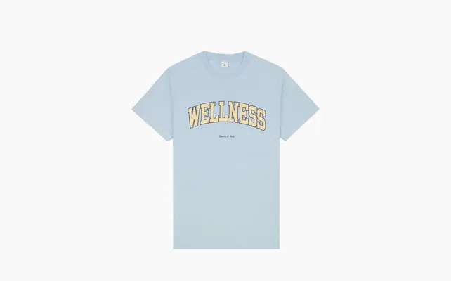 Одежда Sporty & Rich Wellness Ivy T-Shirt «China Blue/Almond/Navy» golubye