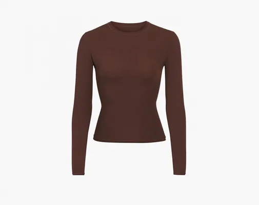Одежда Skims Long Sleeve T-Shirt «Cocoa» korichnevye