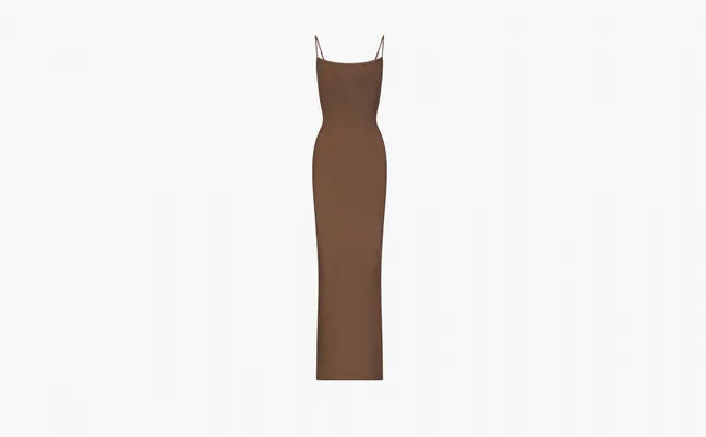 Одежда Skims Soft Lounge Long Dress «Oxide» korichnevye