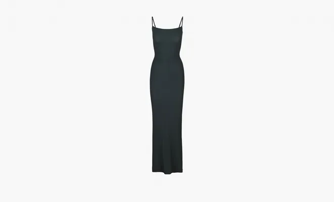 Одежда Skims Soft Lounge Long Slip Dress «Cypress» zelyenye