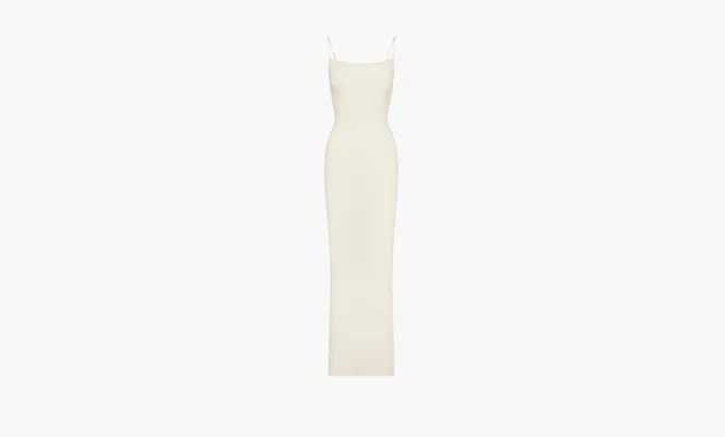 Одежда Skims Soft Lounge Long Slip Dress «Bone» bezhevye