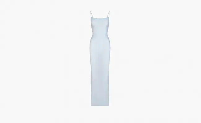 Одежда Skims Soft Lounge Long Slip Dress «Celeste» golubye