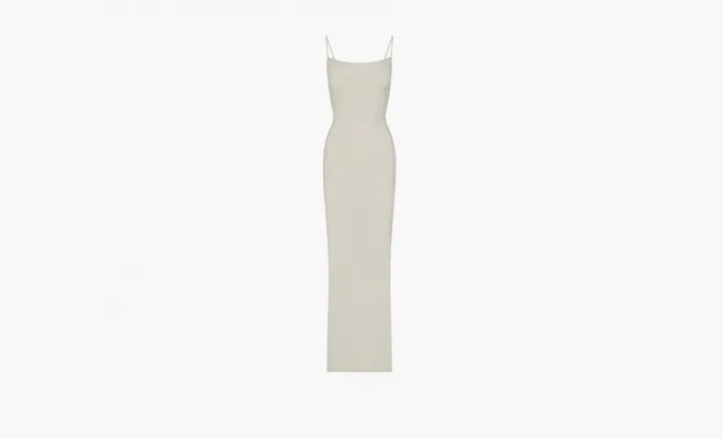 Одежда Skims Soft Lounge Long Slip Dress «Talc» bezhevye