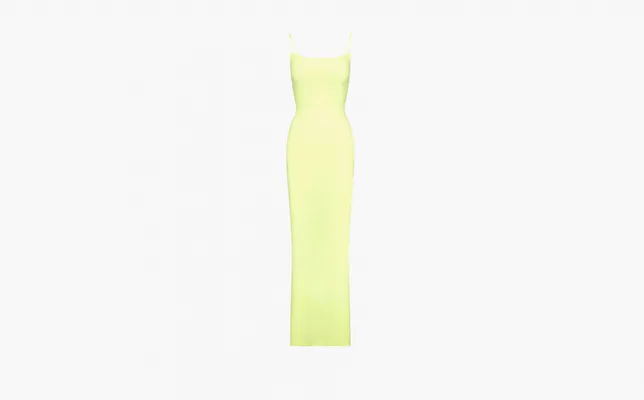 Одежда Skims Soft Lounge Long Slip Dress «Lemonade» zelyenye