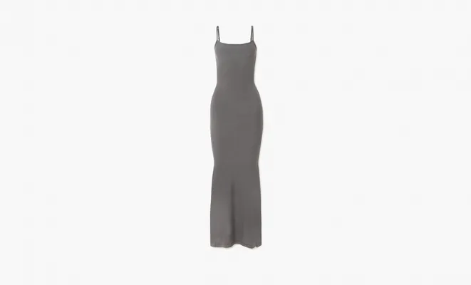 Одежда Skims Soft Lounge Long Slip Dress «Gunmetal» serye