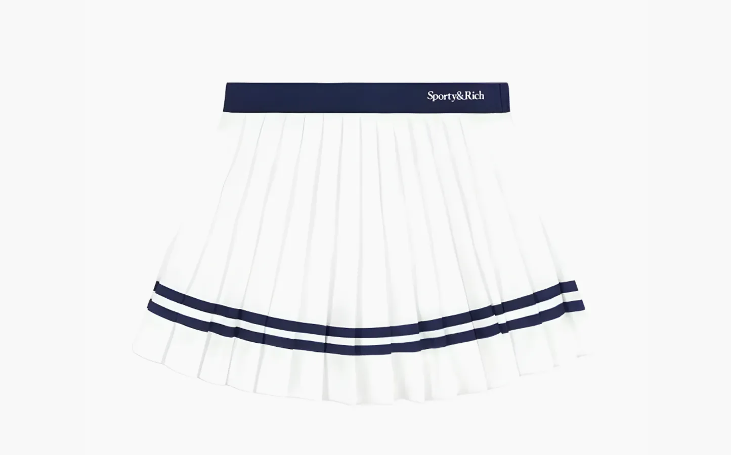 Sporty & Rich Logo-print Pleated Skirt «White»