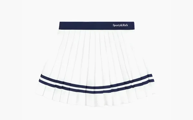 Одежда Sporty & Rich Logo-print Pleated Skirt «White» belye