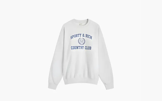 Одежда Sporty & Rich logo-print Cotton Sweatshirt  «Heather Gray» serye