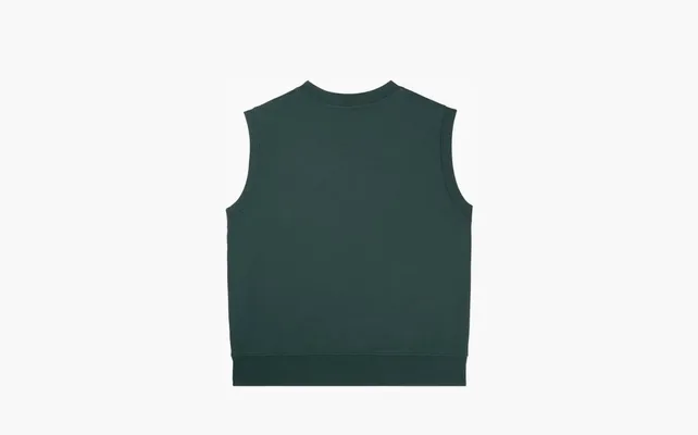 Одежда Sporty & Rich Serif Logo Embroidered V Neck Vest «Forest» зеленый