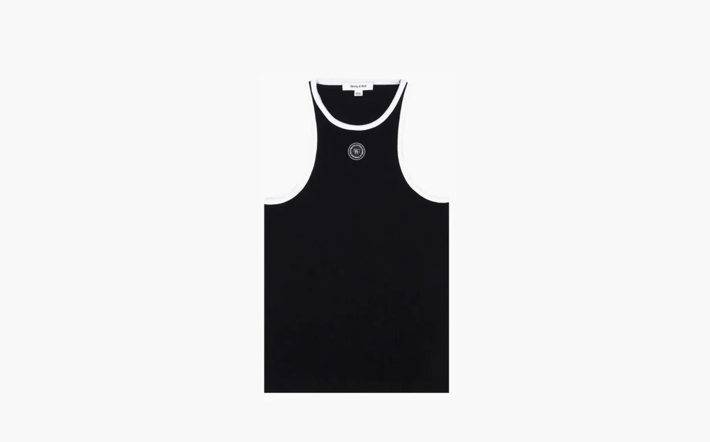 Sporty & Rich Ribbed Tank Top «Black/White»