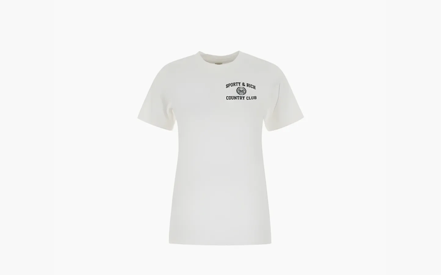 Sporty & Rich Varsity Crest Crewneck T-Shirt «White»