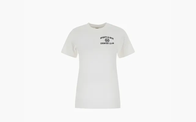Одежда Sporty & Rich Varsity Crest Crewneck T-Shirt «White» belye