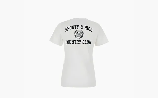Одежда Sporty & Rich Varsity Crest Crewneck T-Shirt «White» belye