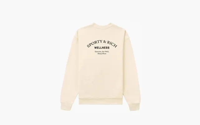 Одежда Sporty & Rich Wellness Studio Crewneck «Cream/Black» kremovye