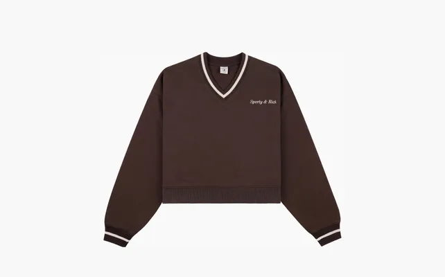 Одежда Sporty & Rich Classic Logo Cotton Sweatshirt «Brown» korichnevye