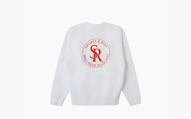 Одежда Sporty & Rich Logo Motif Print Sweatshirt «White» belye