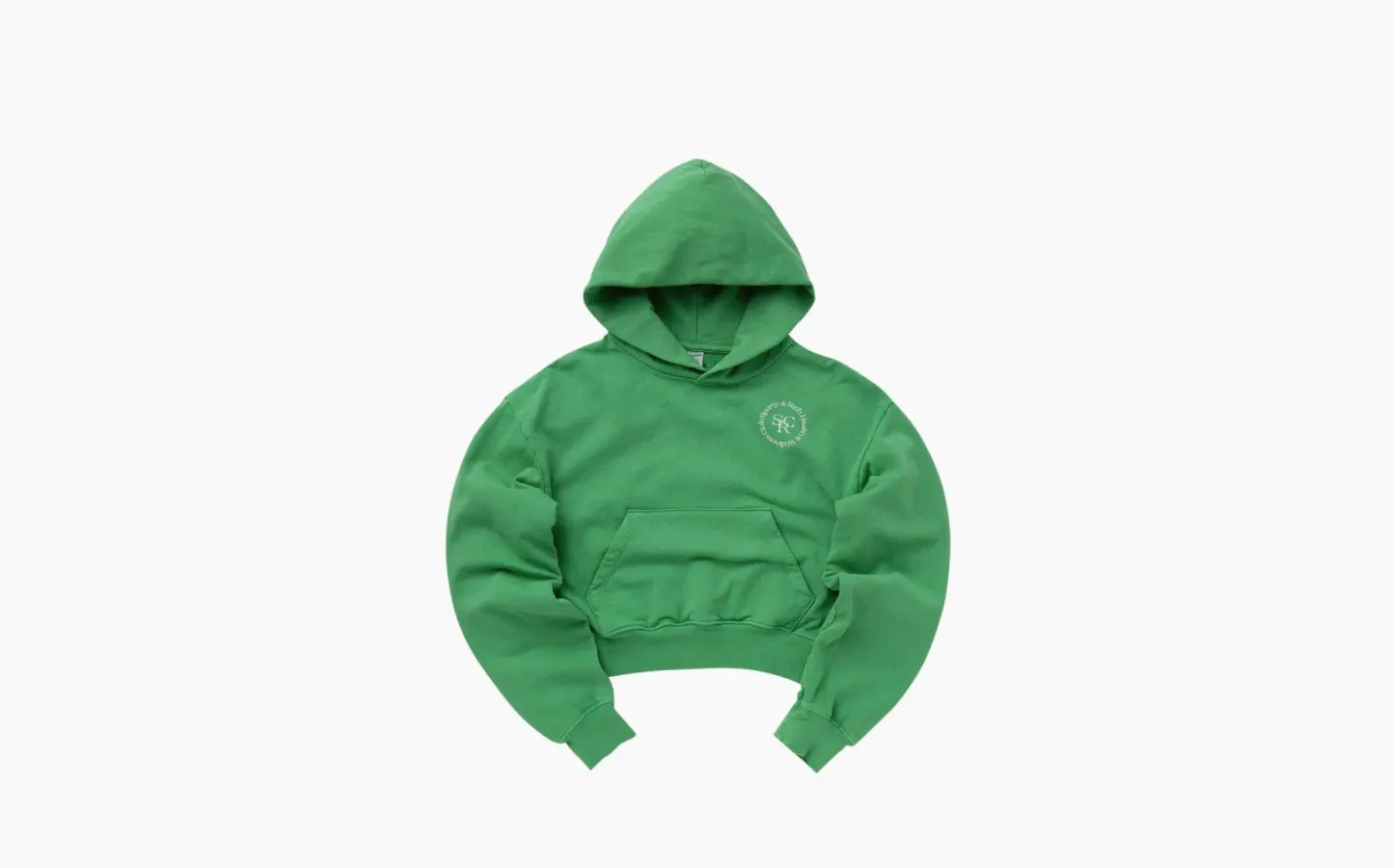 Sporty & Rich Cropped Hoodie «Verde/White»