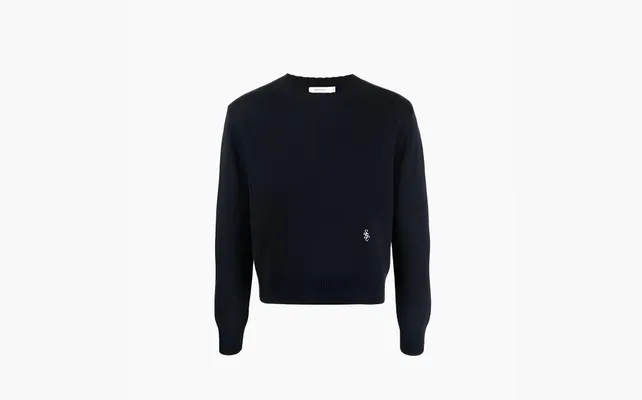 Одежда Sporty & Rich Logo Embroidered Crewneck Jumper «Navy» sinie