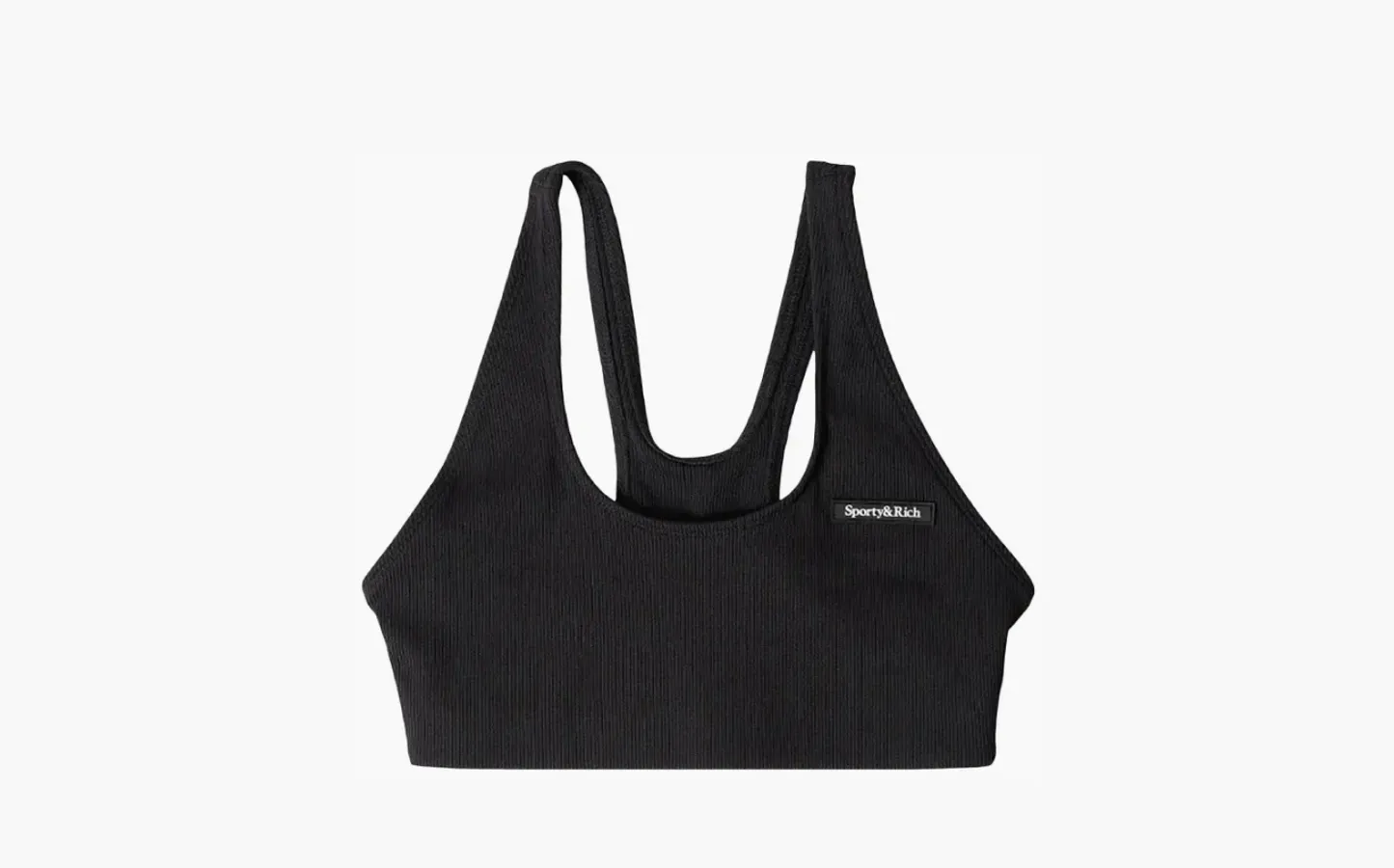Sporty & Rich Serif Rib Sports Bra «Black/White»