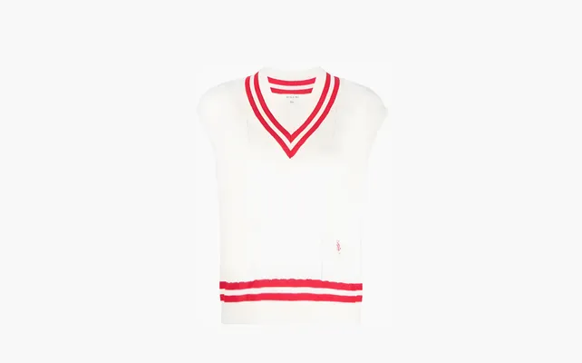 Одежда Sporty & Rich Striped-edges Sleeveless Knitted Top «White» belye
