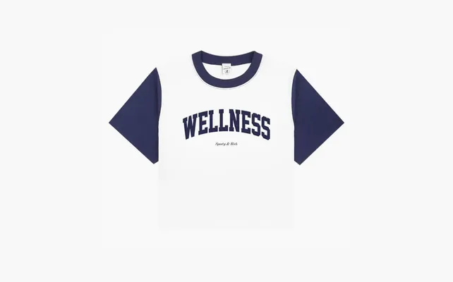 Одежда Sporty & Rich Wellness Ivy Color Block Cropped Tee «White» belye