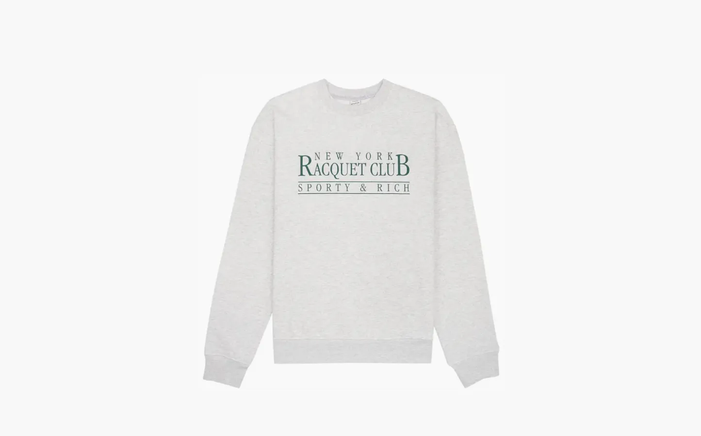 Sporty & Rich NY Raquet Club Crewneck «Heather Grey/Forest»