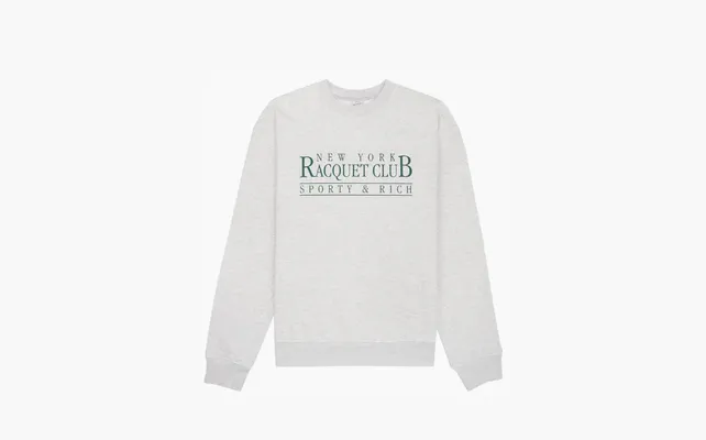 Одежда Sporty & Rich NY Raquet Club Crewneck «Heather Grey/Forest» serye