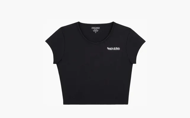 Одежда orty & Rich Club Logo Cropped Active T-Shirt WMNS «Black/White» chyernye