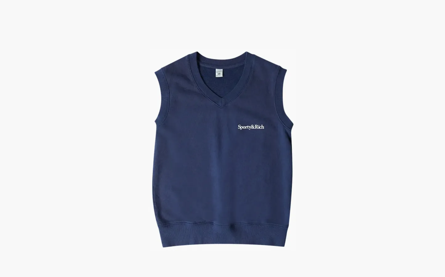 Sporty & Rich Serif Logo Knit Vest «Navy/White»