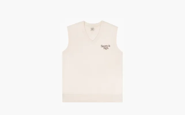 Одежда Sporty & Rich Bardot Logo-print Cotton Vest «Ecru» кремовый