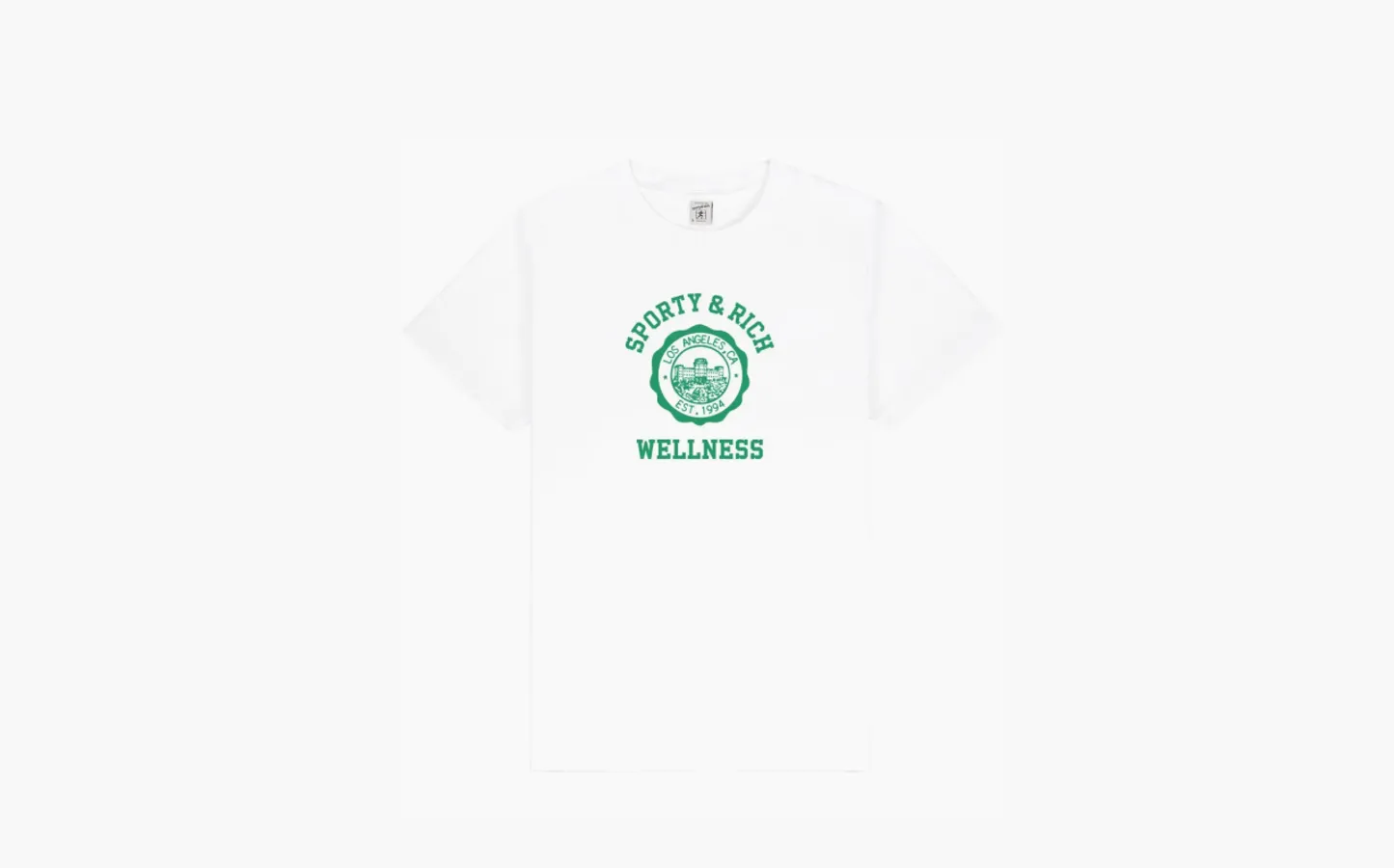 Sporty & Rich Emblem-print Cotton T-shirt «White»