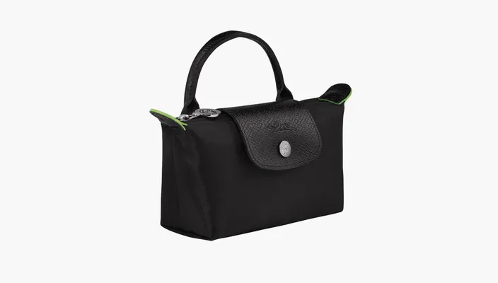  Longchamp Le Pliage Green Handle Pouch «Black» chyernye