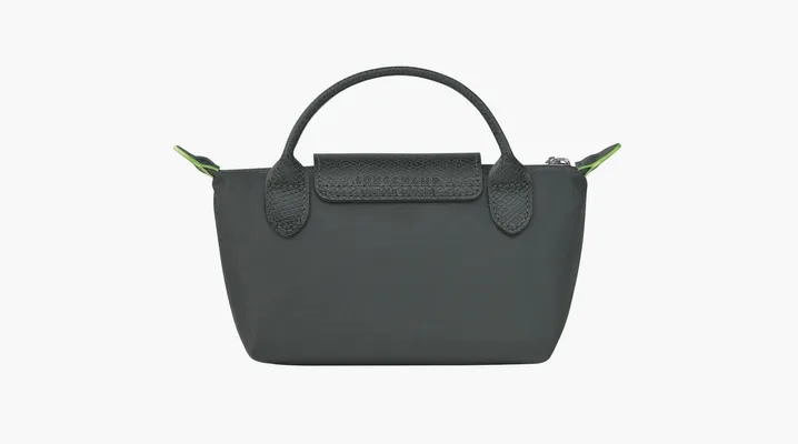  Longchamp Le Pliage Green Handle Pouch «Graphite» serye