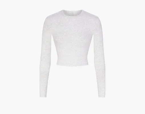Одежда Skims New Vintage Cropped Long Sleeve T-Shirt «Light Heather Grey» serye