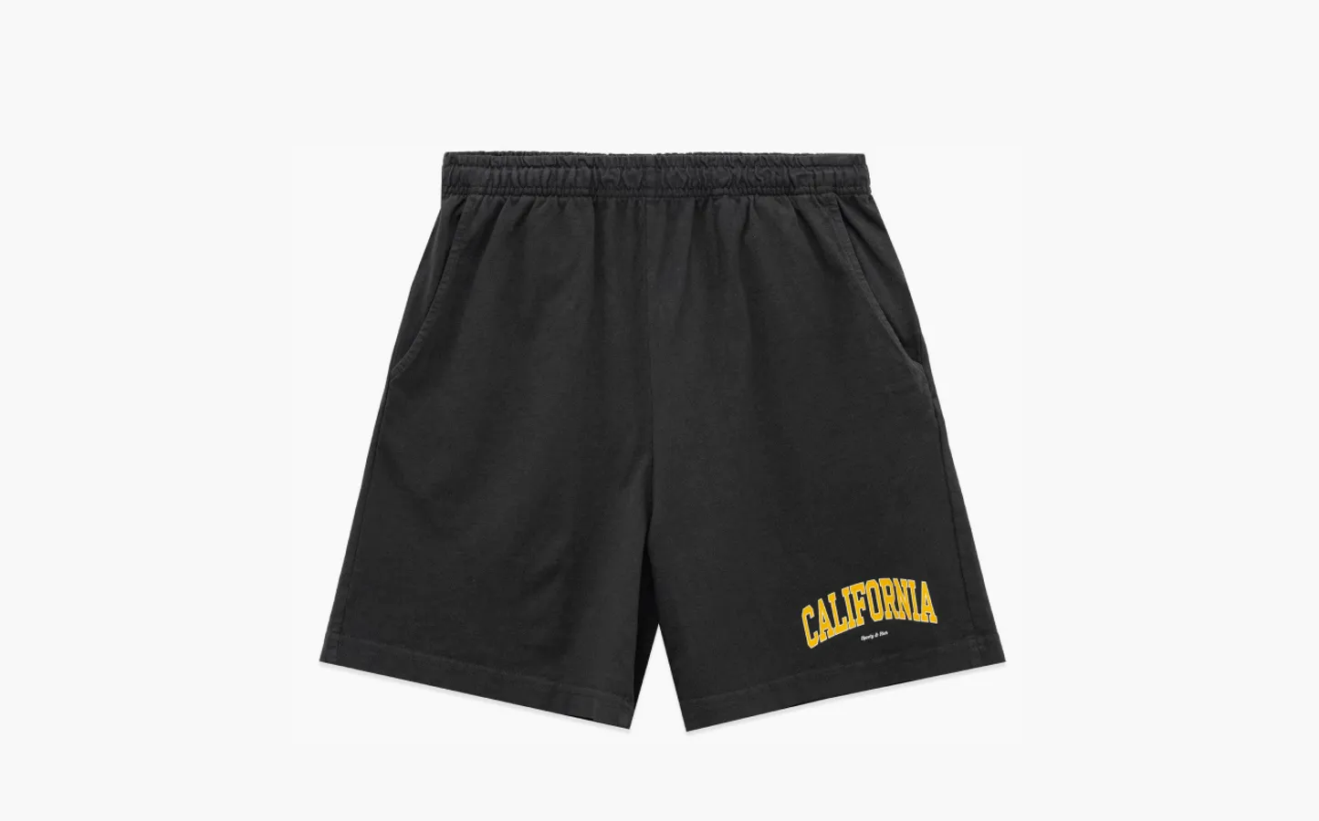SPORTY & RICH California Gym printed cotton-jersey shorts «Black»