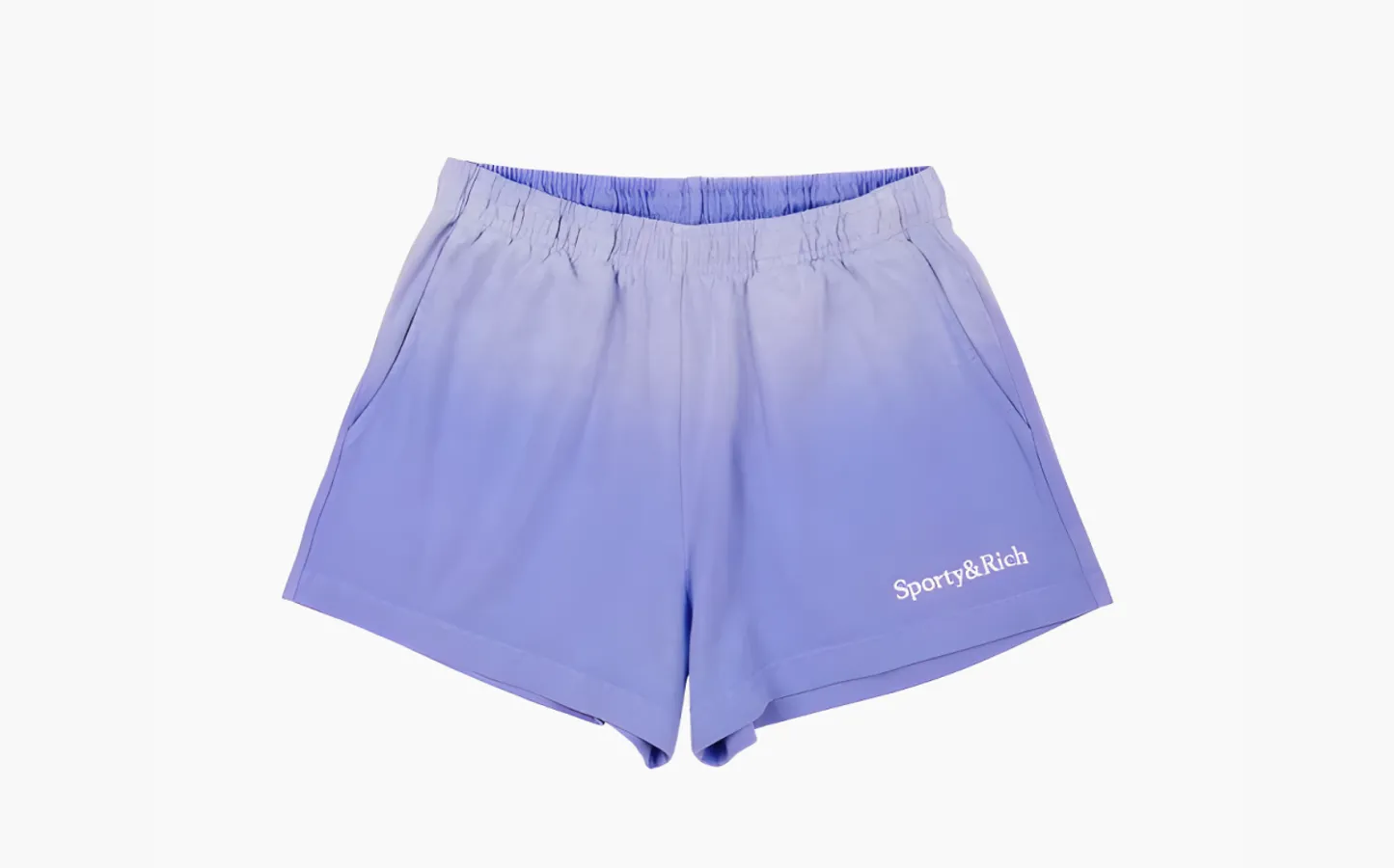 Sporty & Rich Serif Logo Embroidered Disco Shorts Dip Dye WMNS «Blue/White»