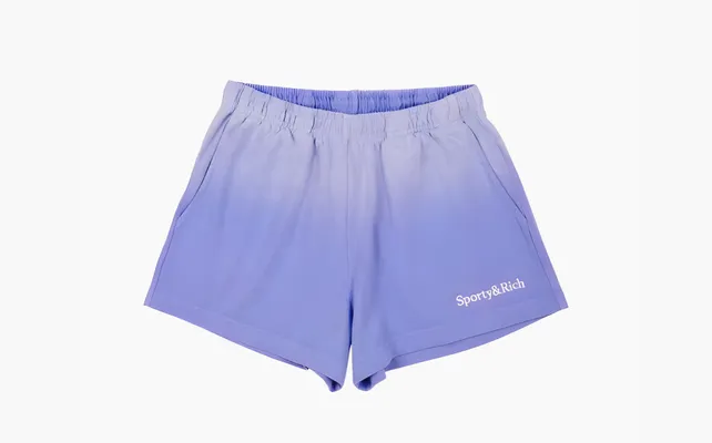 Одежда Sporty & Rich Serif Logo Embroidered Disco Shorts Dip Dye WMNS «Blue/White» belye,sinie
