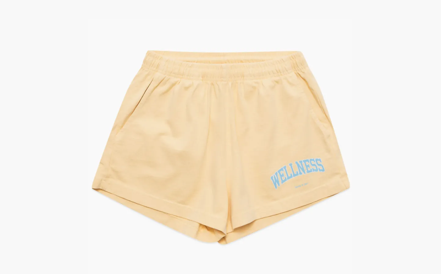Sporty & Rich Slogan Printed Elasticated Waistband Shorts «Yellow»