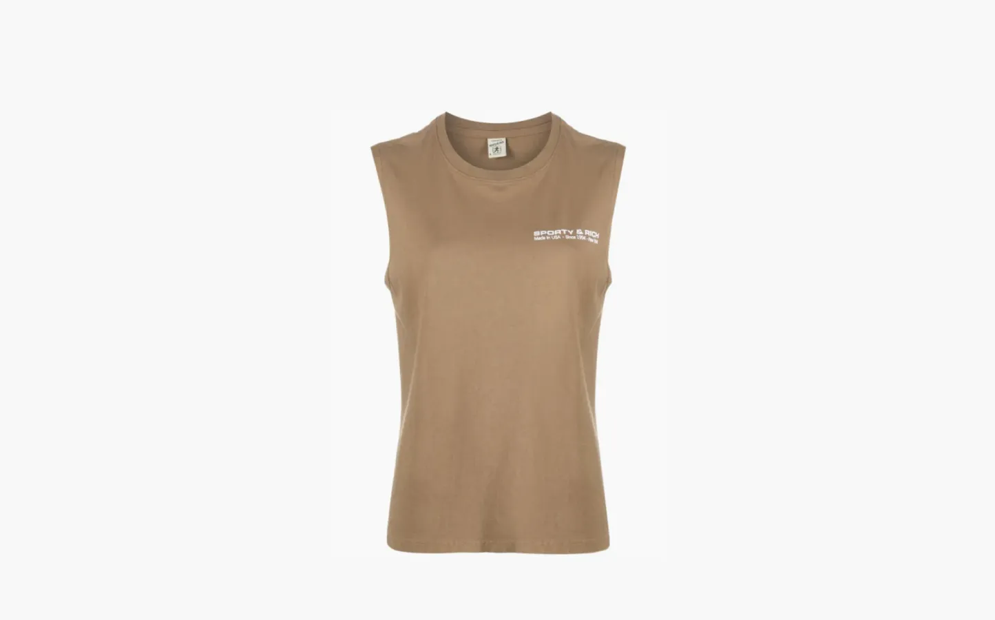 Sporty & Rich logo-print Cotton Tank Top «Brown»