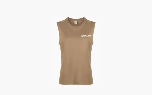 Одежда Sporty & Rich logo-print Cotton Tank Top «Brown» korichnevye