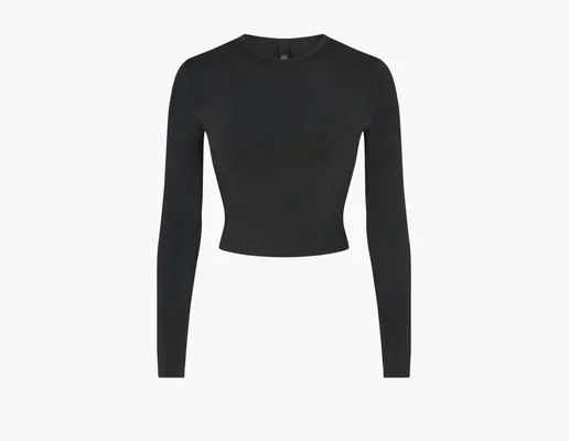 Одежда Skims New Vintage Cropped Long Sleeve T-Shirt «Washed Onyx» serye